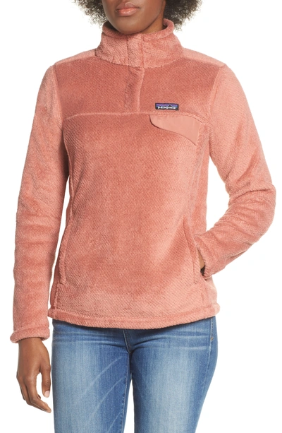 Shop Patagonia Re-tool Snap-t Fleece Pullover In Century Pink Flora Pink X