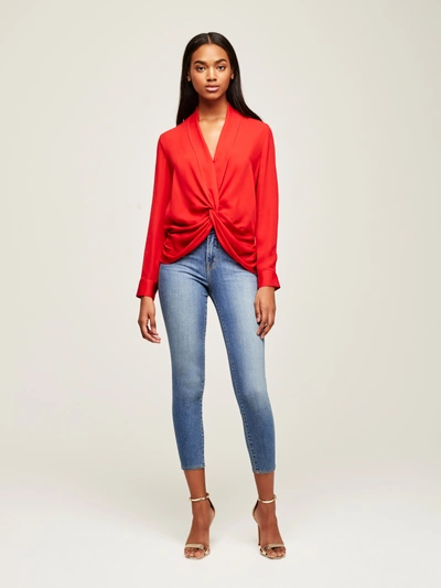 Shop L Agence Mariposa Blouse In Engine Red
