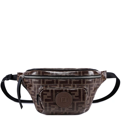 Shop Fendi Logo Belt Bag In Brown