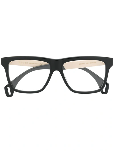 Shop Gucci Square Frame Glasses In 黑色