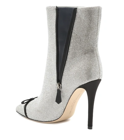 Shop Marco De Vincenzo Crystal-embellished Ankle Boots In Silver