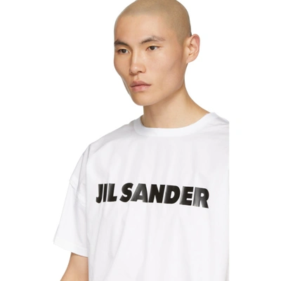 JIL SANDER 白色府绸徽标 T 恤