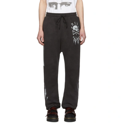 Shop R13 Black Skull Bolt Field Lounge Pants In Acid Black