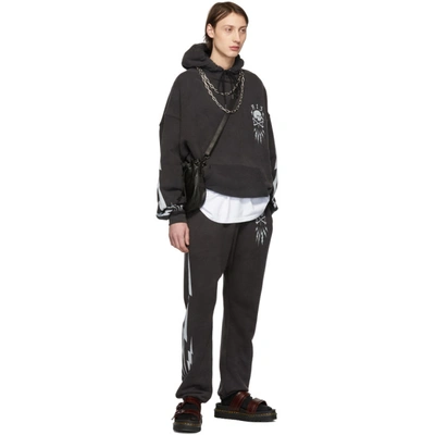 Shop R13 Black Skull Bolt Field Lounge Pants In Acid Black