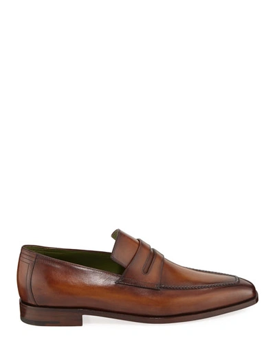 Shop Berluti Men's Andy Leather Penny Loafers In Brown
