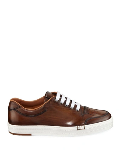 Shop Berluti Men's Playtime Palermo Calf Leather Sneaker In Brown
