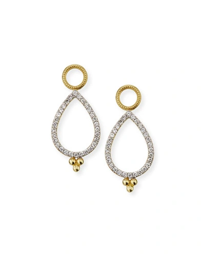 Shop Jude Frances Provence 18k Delicate Open Pear Pave Earring Charms In Gold