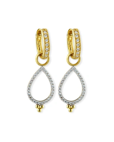 Shop Jude Frances Provence 18k Delicate Open Pear Pave Earring Charms In Gold