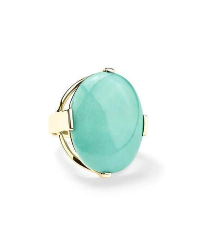 Shop Ippolita Oval Ring In 18k Gold In Turquoise