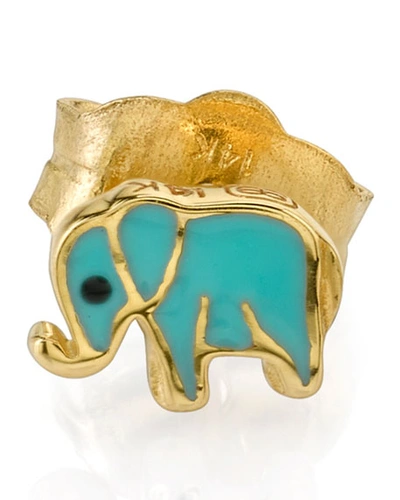 Shop Sydney Evan 14k Mini Elephant Enamel Stud Earring, Right In Gold