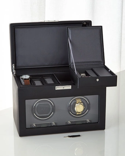 Shop Wolf Viceroy Double Watch Winder In Black