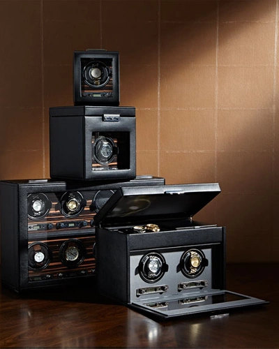 Shop Wolf Viceroy Double Watch Winder In Black