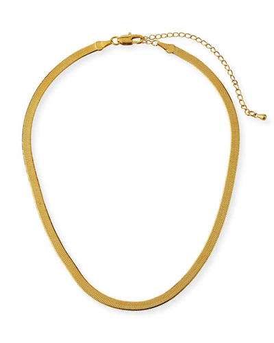 Shop Fallon Liquid Herringbone Choker Necklace In Gold