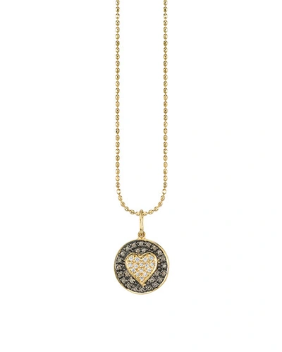 Shop Sydney Evan 14k Two-tone Diamond Heart Medallion Necklace In Gold