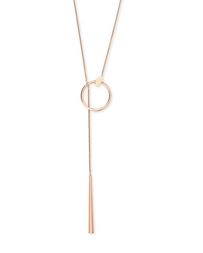 Shop Kendra Scott Tegan Pull-through Necklace In Rose Gold