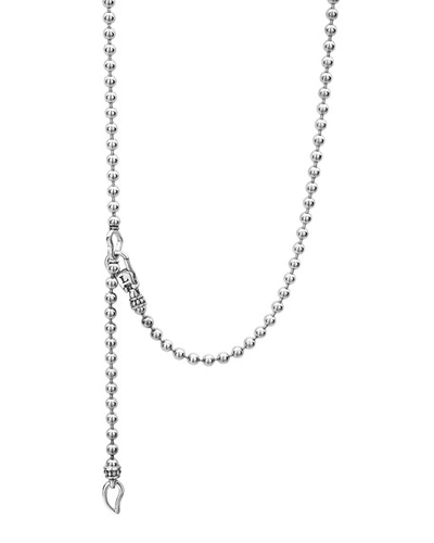 Shop Lagos Beloved Lock Pendant Necklace W/ Ball Chain In Silver