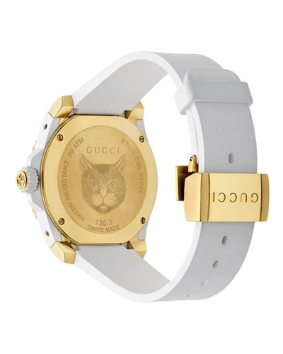 Shop Gucci 40mm Dive Watch W/ Rubber Strap, White