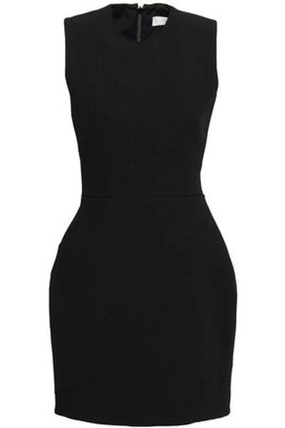 Shop Victoria Beckham Wool-crepe Mini Dress In Black