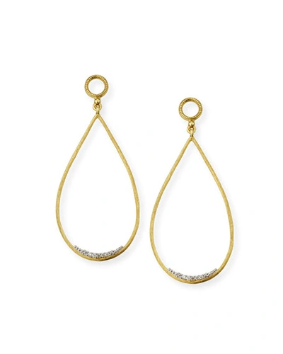 Shop Jude Frances Provence 18k Large Open Teardrop Earring Charms W/ Diamonds In Gold
