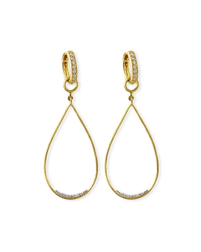 Shop Jude Frances Provence 18k Large Open Teardrop Earring Charms W/ Diamonds In Gold