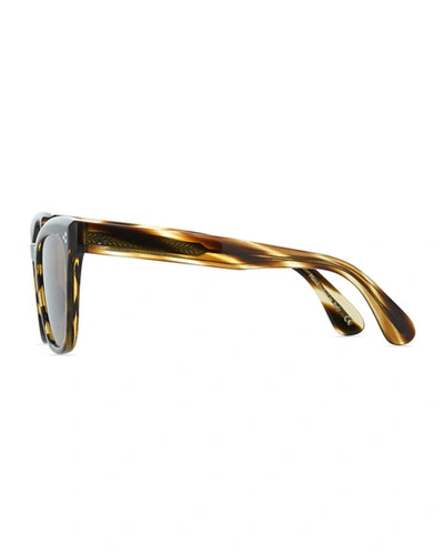 Shop Oliver Peoples Marianela Rounded Acetate Butterfly Sunglasses In Cocobolo/dk Brown