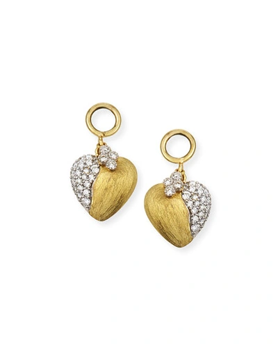 Shop Jude Frances Provence 18k Diamond Heart Earring Charms In Gold