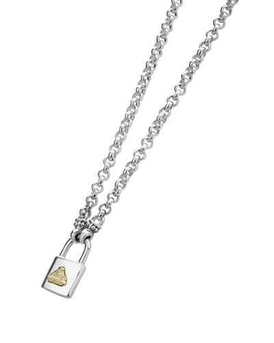 Shop Lagos Beloved Lock Pendant Necklace In Silver