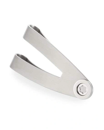 Montblanc V-shaped Brushed Matte Money Clip In Silver