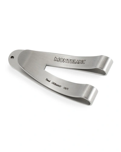 Montblanc V-shaped Brushed Matte Money Clip In Silver