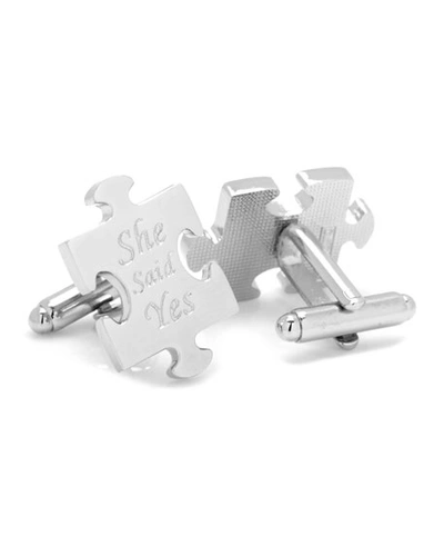 Shop Cufflinks, Inc Wedding Puzzle Piece Cufflinks In Silver
