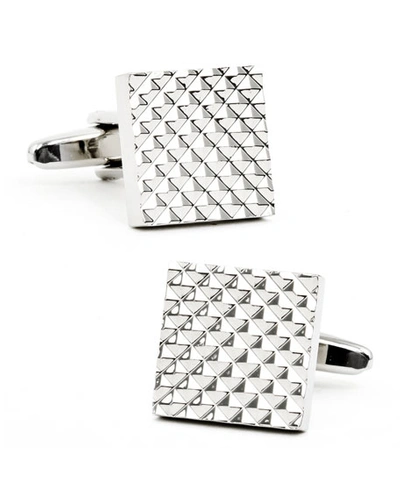 Shop Cufflinks, Inc Apex Square Cufflinks In Silver