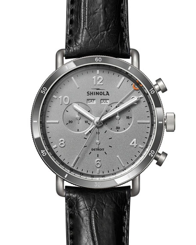 Shop Shinola Men's 45mm Canfield Sport Chrono Watch In Gray/black