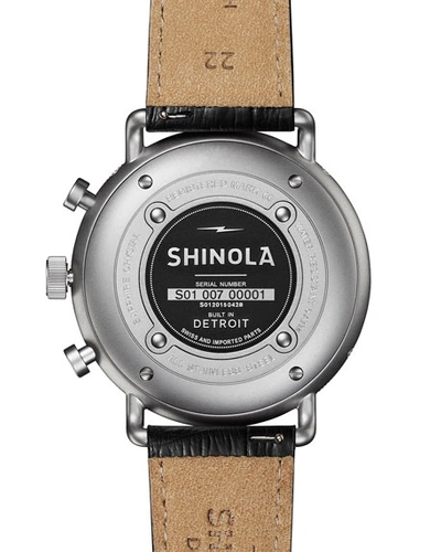 Shop Shinola Men's 45mm Canfield Sport Chrono Watch In Gray/black