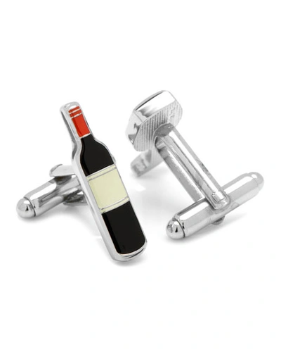 Shop Cufflinks, Inc Wine %26 Bottle Cufflinks In Silver
