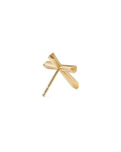 Shop David Yurman Men's 18k Gold Roman Cross Stud Earring, Single