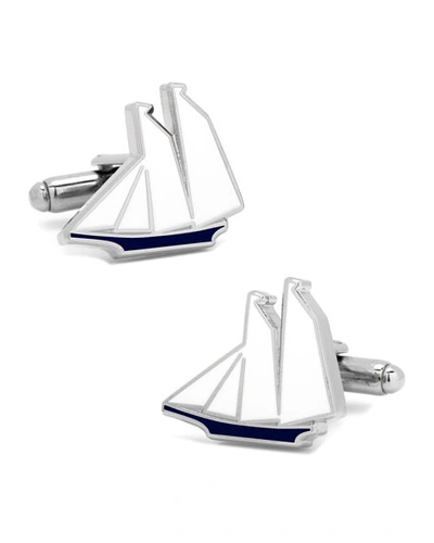 Shop Cufflinks, Inc Enamel Sailboat Cufflinks In Blue/white