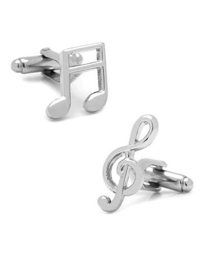 Shop Cufflinks Inc. Music Note Treble Clef Cufflinks In Silver