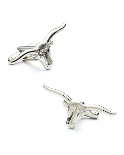 Shop Cufflinks, Inc Longhorn Steer Cufflinks In Silver