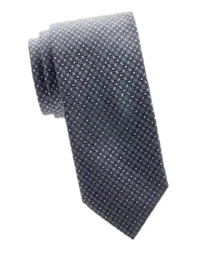 Shop Brioni Woven Box Tie In Blue