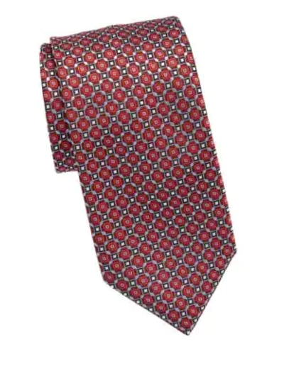 Shop Brioni Woven Box Tie In Red