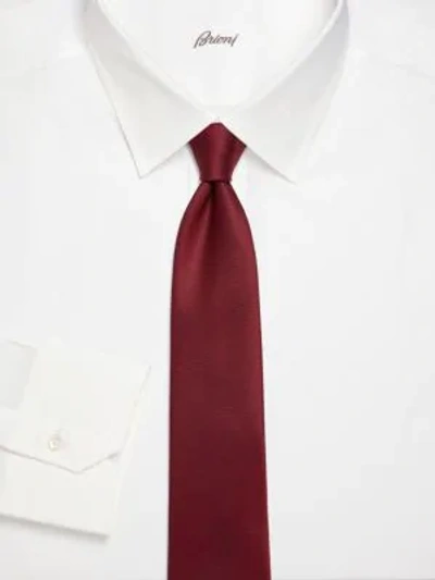 Shop Brioni Houndstooth Silk Tie In Red