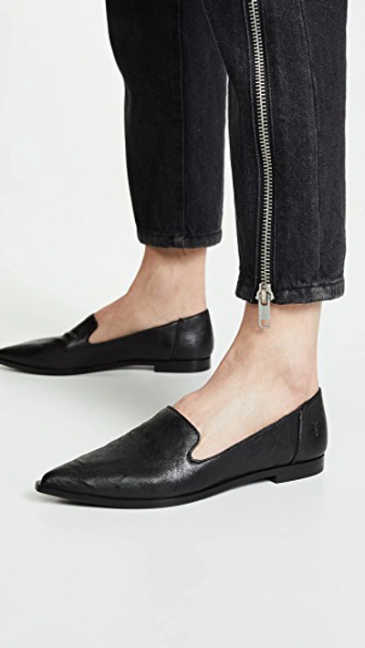 Shop Frye Kenzie Venetian Flats In Black