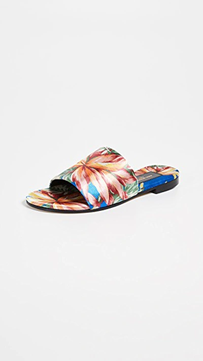 Shop Avec Modération Maui Open Toe Slide Sandals In Hawaii Tropical