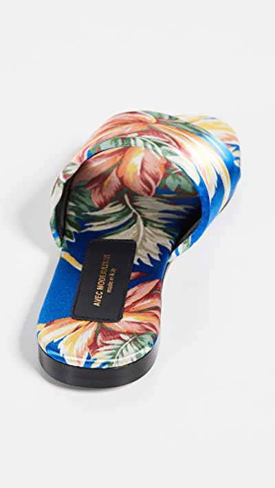 Shop Avec Modération Maui Open Toe Slide Sandals In Hawaii Tropical