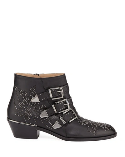 Shop Chloé Suzanna 30mm Bootie In Black/gunmetal