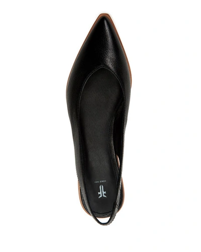 Shop Frye Kenzie Leather Slingback Flats In Black