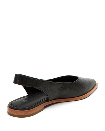 Shop Frye Kenzie Leather Slingback Flats In Black