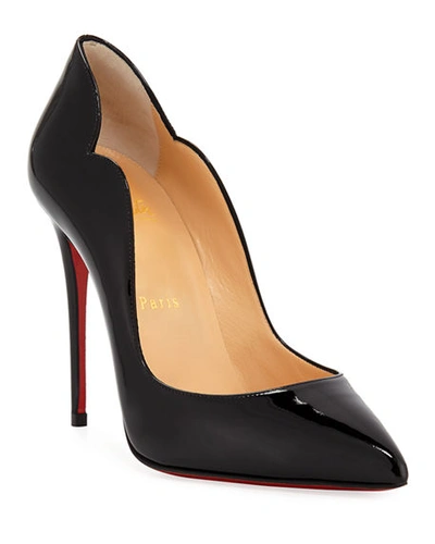 Shop Christian Louboutin Hot Chick 100 Patent Red Sole High-heel Pumps In Black