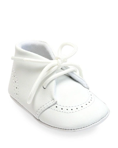 Shop L'amour Shoes Boy's Benny Leather Brogue Oxford Crib Shoes, Baby In White