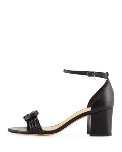 Shop Alexandre Birman Vicky Knot Leather Sandals In Black